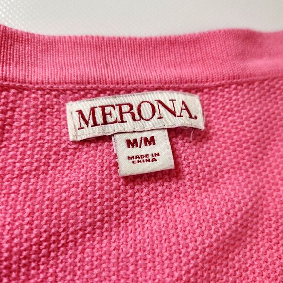Merona Women's Cardigan Favorite Knit Textured Pink Sweater Size M - Picture 2 of 16
